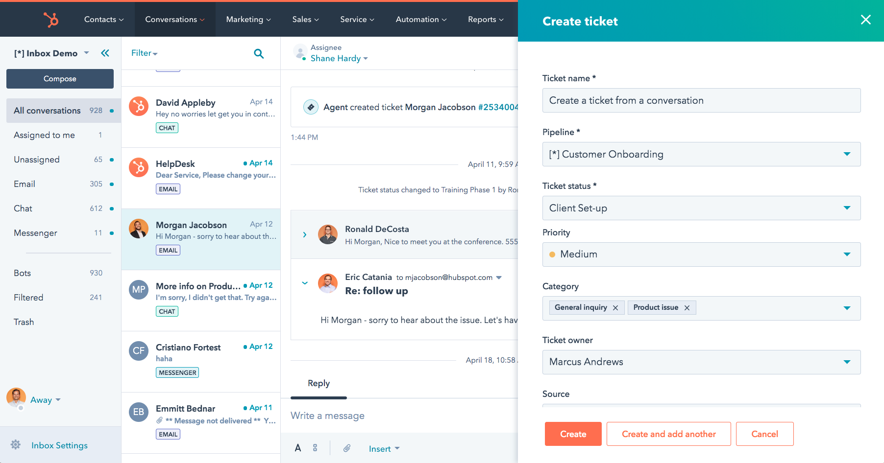 Tickets omzetten naar conversaties in een callcenter